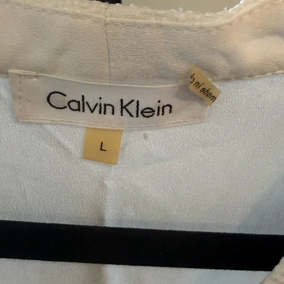 Calvin Klein White Sleeveless Button-Front Top - Picture 3 of 5